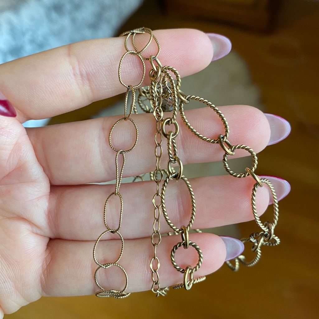 Multi Chain Lobster Clasp Gold Tone Bracelet